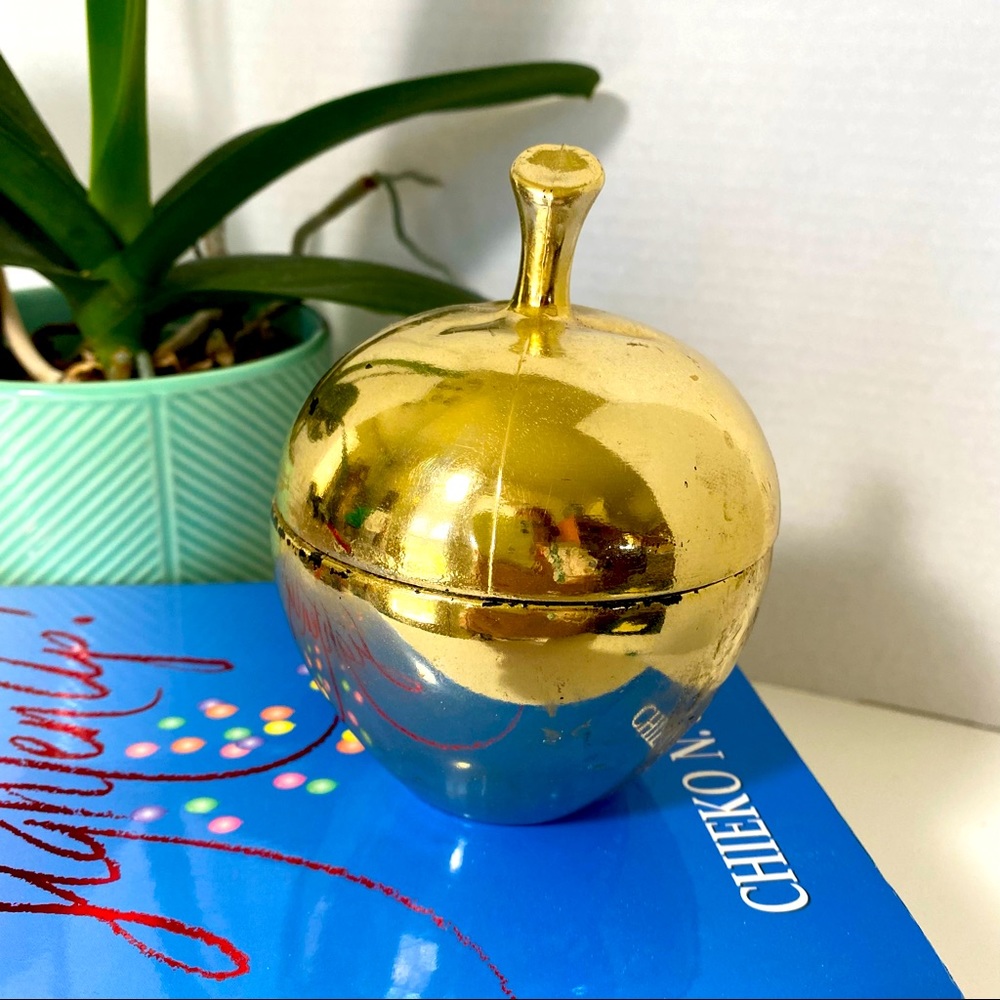 Vintage AVON Golden Apple candle holder 1960 As Is